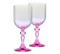 Krosno Copas de vino 300 ml con pie rosa, juego de 2 - para vino tinto y blanco, mocktails y agua - cristal sin plomo - aptas para lavavajillas - Bubble Celebration Moments