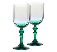 Krosno Copas de vino 300 ml con pie verde, juego de 2 - para vino tinto y blanco, mocktails y agua - cristal sin plomo - aptas para lavavajillas - Bubble Celebration Moments