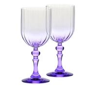 Krosno Copas de vino 300 ml con pie violeta, juego de 2 - para vino tinto y blanco, mocktails y agua - cristal sin plomo - aptas para lavavajillas - Bubble Celebration Moments