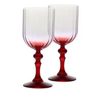 Krosno Copas de vino 300 ml con pie rojo, juego de 2 - para vino tinto y blanco, mocktails y agua - cristal sin plomo - aptas para lavavajillas - Bubble Celebration Moments