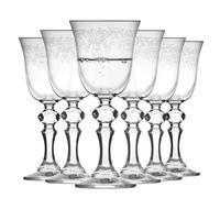 Krosno - Copas para Vodka 60 ml - Juego de 6 unidades - Colección Krista Deco - Cristal sin Plomo - Diseño Clásico con Motivo Transparente