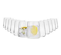 Conjunto de 12 vasos de agua Famanu, de 430 ml, colección de vanguardia, fabricados en cristal sin plomo y aptos para lavavajillas