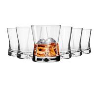 KROSNO Vasos de whisky Juego de 6, 360 ml, Colección X-Line | Vaso para brandy, coñac, bourbon, ron, agua, Cristal sin plomo, Apto para lavavajillas, Cristalería elegante, Idea de regalo