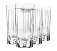 Krosno - Vasos para agua, zumos y bebidas de 300 ml - Juego de 4 piezas - Colección Saga - Cristal - Hechos a mano y tallados - Ideal como regalo