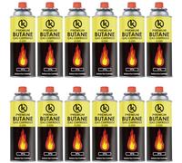 KROWN - Pack de Cartuchos K-250 de Gas Butano 227g para Hornillos Quemadores, Cartucho de Gas para Camping K-250, Bombonas para Sopletes (12 Unidades)