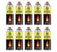KROWN - Pack de Cartuchos K-250 de Gas Butano 227g para Hornillos Quemadores, Cartucho de Gas para Camping K-250, Bombonas (10 Unidades)