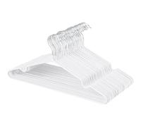 KROWN - Perchas Metálicas Blancas Antideslizantes, Resistentes y Duraderas para Chaquetas, Pantalones y Blusas (48, Blanco)