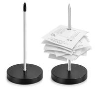 KROWN - Pincho para Notas de Acero Inoxidable 2 Piezas, Soporte Para Recibos De Papel