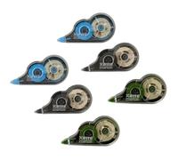 KROWN - Tipex Cinta Correctora Blanca, 5 mm x 12 metros, Set Cintas Correctoras Ideal para Material Escolar y Papeleria Oficina, Útil para Borrar y Escribir de Inmediato (Pack de 6)