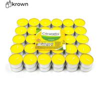 KROWN - Velas de Té Citronela Tealight Citronela Perfumada Antimosquitos Velas Citronela - Pack 60 Velas 100 Velas, 4,5 Horas de Combustión 60 velas