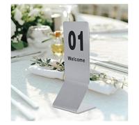 KRXSOBNV, 1-25/50 - Tarjetas de números de Mesa de Metal Simples y Elegantes - Tarjetas de Mesa de Restaurante Digitales de Doble Cara - Estable y Vertical,Numeros de Mesa(1 to 50)