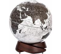 KRXSOBNV Globo terráqueo, Lindo y Elegante Creativo Decorativo Premium con Base de Nogal Negro, Marcado Texto Claro 10 Pulgadas diámetro(World Globe C)