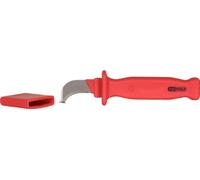 KS Tools 117.1296 - Cuchillo para cables VDE con hoja de gancho (L = 200 mm)