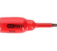 KS Tools 117.2437 Llave de vaso con punta de 1/2" y aislamiento protector para tornillos Torx, T30, corta