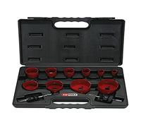 KS Tools 129.5545 - Estuche de sierras de corona (10 unidades, 19, 22, 29, 35, 38, 44, 51, 57, 65 y 67 mm)