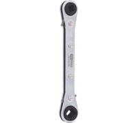 KS Tools 130.0122 Llave de carraca 4 en 1 conmutable para refrigeración y climatización