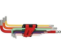 KS Tools 151.4520 Juego de llaves Allen con cabeza de bola, extralargas, 9 pzs, pulgadas