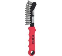 KS Tools 201.2320 - Cepillo de alambre de acero para pastillas de freno de 2 hileras, recto (tamaño: 225 mm)