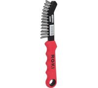 KS Tools 201.2321 - Cepillo de alambre de acero para pastillas de freno de 2 hileras, recto y puntiagudo (tamaño: 225 mm)