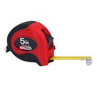 KS Tools 300.0114 Cinta métrica con bloqueo y clip para cinturón, negra-rojo, 5m, 19mm