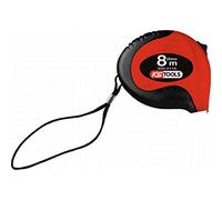 KS Tools 300.0116 Cinta métrica con bloqueo y clip para cinturón, negra-rojo, 8m