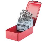 KS Tools 330.2613 Juego de brocas helicoidales HSS-G en casete de chapa de acero, 25 pzs 1-13 mm