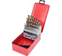 KS Tools 330.3613 Juego de brocas helicoidales HSS-G Co 5 en casete de chapa de acero, 25 pzs, 1-13mm