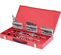 KS Tools 331.0644 - Pack de 44 piezas de acero HSS con herramientas de roscar, en maletín de metal