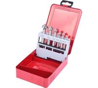 KS Tools 336.0406 Juego de avellanadores desbarbadores HSS de 90° en casete de chapa de acero 6 pzs