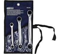 KS Tools 503.4540 Juego de llaves de estrella dobles de carraca articuladas 4 en 1 GEARplus, conmutables, 3 pzs