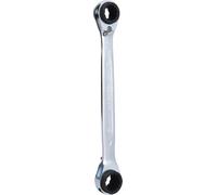 KS Tools 503.4546-4 en 1, llave poligonal doble con carraca reversible "Quadro" Gear (entrecaras 16 x 19 + 17 x 18 mm)