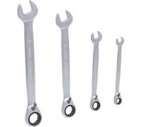 KS Tools 503.4604 - Pack de 4 piezas con llaves combinadas con carraca reversible Gear (entrecaras 10-19 mm)