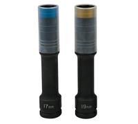 KS Tools 515.0621 SlimPower 1/2" Juego de Llaves de vasos especiales para ruedas, extralargos, 2 pzs 17-19mm