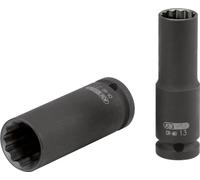 KS Tools 515.0956 1/2" Llave de vaso de impacto de 12 cantos, larga, 23 mm