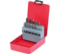 KS Tools 515.3210 Juego de fresas con vástago HM en casete de chapa de acero, 10 pzs