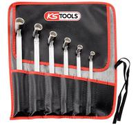 KS Tools Llaves articuladas dobles 517.0310 – Pack de 6, bolsa enrollable, 8x9-18x19 mm