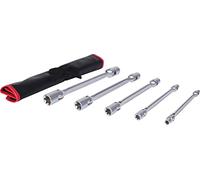 KS Tools 517.0340 - Pack de 5 piezas con llaves articuladas dobles de perfil E Torx, en bolsa enrollable, E6xE8-E22xE24