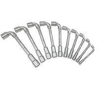 KS Tools 517.0440 - Juego de 10 llaves de pipa (Métricas, 6 caras) | Caja de 10 llaves de tubo de 6 pans, 8-19 mm, cromo vanadio