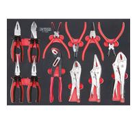 KS Tools 711.1012 SCS Juego de alicates, 12 pzs, en sistema modular 1/1