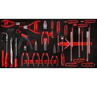 KS Tools 813.0024 Juego llaves acodadas con mango en T y alicates en inserto de gomaespuma, 24 pzs