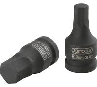 KS Tools 911.0988 1/2" Llave de vaso de impacto con punta para tornillos con encastre hexagonal, corta, 1/4"