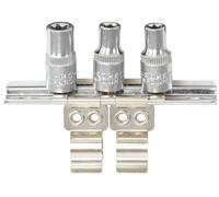 KS Tools 911.1180-3 Listón de sujeción 1/4" con soporte para 3 llaves de vaso