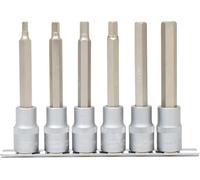 KS Tools 911.1336 1/2" Juego de llaves de vaso con punta para tornillos con encastre hexagonal, largas, 6 pzs