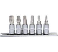 KS Tools 911.1547 1/4" Juego de llaves de vaso con punta para tornillos multilaterales (XZN), 6 pzs, M4-M10