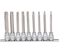 KS Tools 911.1550 3/8" Juego de llaves de vaso con punta para tornillos Torx, largas, 9 pzs, T20-T60