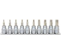 KS Tools 911.3935 3/8" Juego de bits con adaptador Torx, 10 pzs