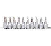 KS Tools 911.3940 3/8" Juego de bits con adaptador Torx, 10 pzs