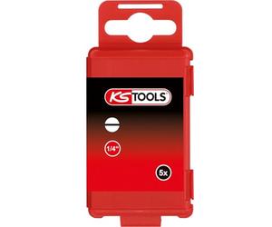 KS Tools 911.8425 1/4" Punta para tornillos planos, 75mm, 12mm, paquete de 5