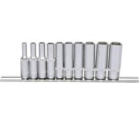 KS Tools 917.0610 1/4" Juego de llaves de vaso hexagonales, largas, 10 pzs 4-13 mm
