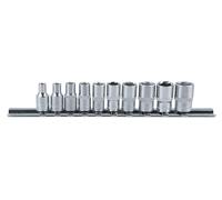 KS Tools 917.0620 1/4" Juego de llaves de vaso hexagonales, 10 pzs, 4-13mm